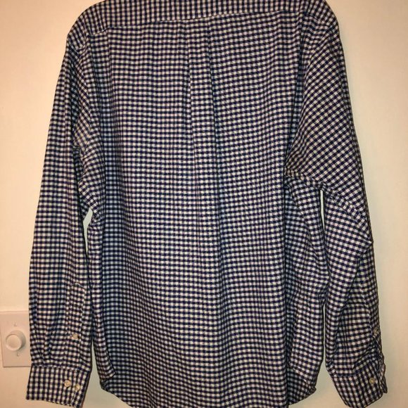 Ra[ph Lauren Button Up LS Shirt Blue White Check - Picture 2 of 5